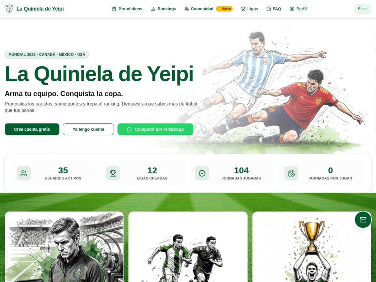 Captura del sitio La Quiniela de Yeipi
